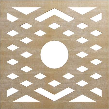 Chevron Wood Fretwork Pierced Ceiling Medallion, Birch, 20OD X 5 1/8ID X 1/4T